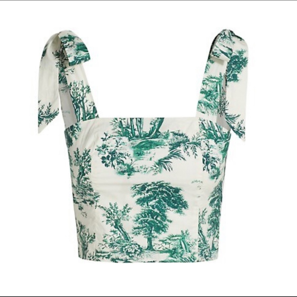 Cara Cara Helena Forrest Green toile crop top